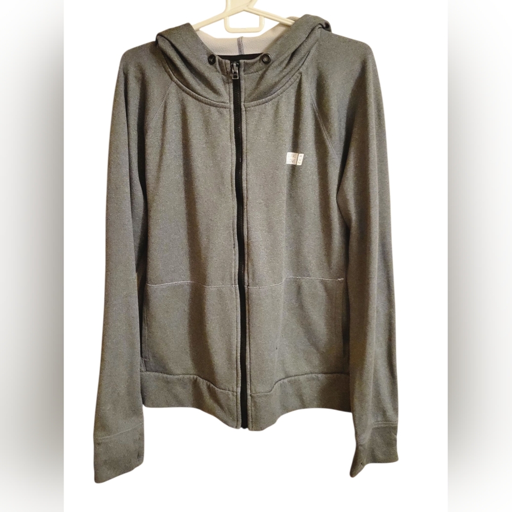 Aeropostale Women's Athletic Gray Zip Up With Thumb Holes Activewear Hoodie, XL